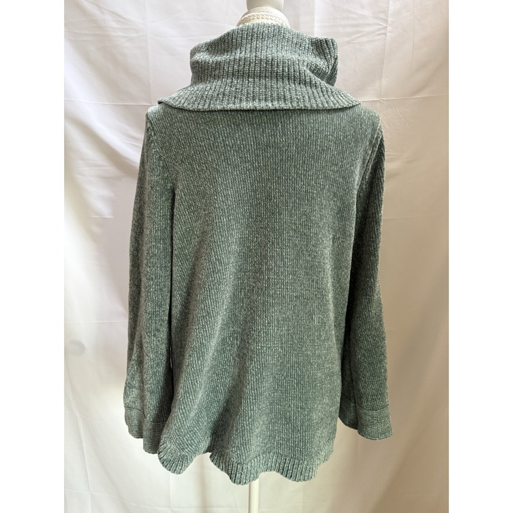 Soft Surroundings Sweater Womens Size M Sage Cowl Neck Relaxed Knit Chenille Top - Picture 4 of 11